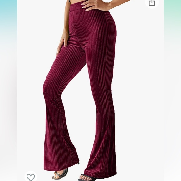 Pants - Velvet Ribbed Flare Pants